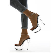 Сандалии женские на платформе с ремешком на щиколотке, пикантные туфли на шпильке, очень высокий каблук, повседневная обувь, 2021 2024 - купить недорого