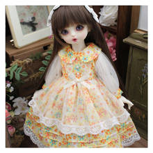 BJD doll full set dress with yellow flowers BJD doll dress + hair band for 1/3 1/4 1/6  BJD SD DD 1/6 Blyth doll accessories 2024 - buy cheap