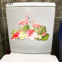 Zttzdy 27.4cm × 18.7cm flamingo hibiscus decoração da parede sala de estar moda banheiro etiqueta T2-0752 2024 - compre barato