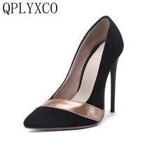 QPLYXCO Big Size Sale 34-48 New Sexy Pointed Toe Women pumps Platform super High Heels quality Wedding Party shoes Woman 8733 2024 - buy cheap