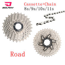 BOLANY Road Bicycle Cassette 8s 9s 10s 11speed Flywheel with 8s-11s Chain 11-28/32/36T Bike Sprocket Derailleur Fit Shimano/SRAM 2024 - buy cheap