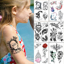 Manga tatuaje niños niñas impermeable tatuaje temporal pegatinas animales Rosa mono Luna tatuaje patrón 6 unids/lote venta al por mayor falso 2024 - compra barato