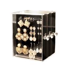 Necklace Earrings Showcase Stand Box Ear Stud Case Organizer Jewelry Display Rack Holder Display Rack Organizer Stand 2 Colors 2024 - buy cheap