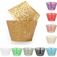 12/24pcs Multicolor Laser Cut Hollow Lace Cupcake Wrappers Birthday Wedding Party Baby Shower Decor Baking Cake Decorating Tools 2024 - buy cheap