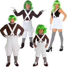 Charlie e fábrica de chocolate trabalhadores cosplay traje festa de halloween adulto crianças trajes de qualidade superior 2024 - compre barato