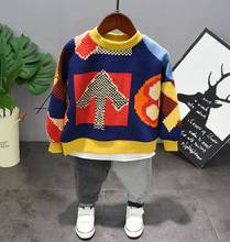 Spring and Autumn New Kids 3pcs Sport Suits Fashion Baby Boys Sweater + Vest + Stitching Jeans Suit Children Clothing Set 2-7Y 2024 - buy cheap