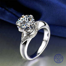 Shipé 100% anel de prata esterlina 925, joias finas em ouro branco criado a moisssianite, anel de casamento e noivado para mulheres, presente de aniversário 2024 - compre barato