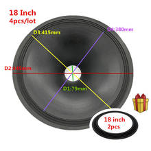 Cone de papel subwoofer com 18 tamanhos, 442mm, 76.5mm, altura central, 120mm, quatro dobras, borda de pano, ondulado, espesso, tambor, cones de papel 2024 - compre barato