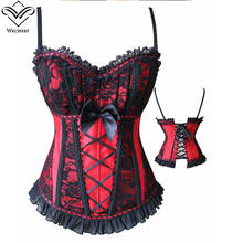Wechery Harness Waist Corsets and Bustiers Red Korsett for Women Lace Floral Steampunk Corset Sexy Lingerie Bustier Corselet 2024 - buy cheap