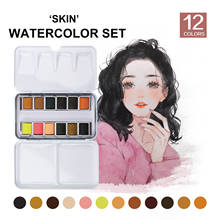 SeamiArt 12Color Tin Box Solid Watercolor Skin Water Color Paint for Cartoon & Portraits Painting Drawing Art Supplies 2024 - buy cheap