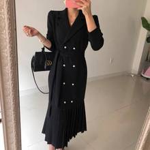 Fashion women's dress 2020 autumn and winter new retro temperament elegant suit-style waist light mature style dress 2024 - buy cheap