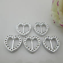 10pcs Small Heart Acrylic Buckle Wedding Ribbon Buckle Slider 12mm 2024 - buy cheap