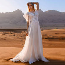 Винтажное свадебное платье в стиле бохо, с V-образным вырезом и аппликацией 2024 - купить недорого