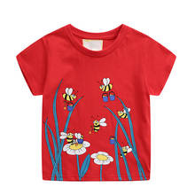 Camisa de verão para meninas 2021, roupas infantis, animais, estampa de abelhas, camisetas, roupa infantil, novo, feminino 2024 - compre barato