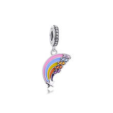 Fits Pandora Bracelet Colourful Rainbow Dangle Charm rosario Sterling Silver Nature Charms Beads Wedding & Bridal Jewelry Gift 2024 - buy cheap