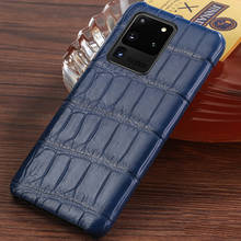 Funda de piel de cocodrilo genuina para Samsung Galaxy S20 Ultra S8 S9 S10 S20 Plus A51 A50 A70 A71 A40 Note 10 Plus A8 cubierta de lujo 2024 - compra barato