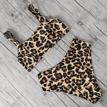 New Two Pieces Women Bikini 2020 High Waist Swimwear Swimsuit Sexy Leopard Push Up Bikinis Female Strap Swimming Body Suit 2024 - buy cheap