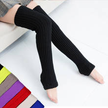 Solid Cool Long Knit Women Socks 2022 Winter Lady Basic High-length Warm Slim Stretch Knitted Hole Leg-warmers Hip-hop 9 Colors 2024 - buy cheap