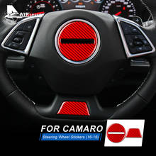 AIRSPEED-cubierta de volante para coche, pegatina embellecedora de fibra de carbono para Chevrolet Camaro 2016, 2017, 2018, 2019, accesorios para Interior 2024 - compra barato
