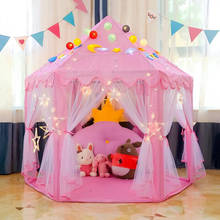 Домашняя складная детская палатка-замок, игровой домик для девочек, игрушка для принцессы, портативная палатка для защиты от комаров 2024 - купить недорого