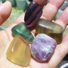 100G Natural color fluorite crystal tumbling crystal healing specimen gemstone mineral home desktop aquarium decoration 2024 - buy cheap