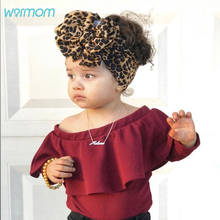 Warmom Baby Girls New Leopard Stretch Headband Child Kids Headwrap Headdress Newborn Big Bow Wide Headwear Hair Accessories Gift 2024 - buy cheap