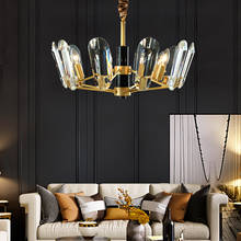 Light luxury living room chandelier modern minimalist atmosphere high-grade copper double-layer home bedroom lamps crystal lamp 2024 - buy cheap