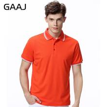 Мужская летняя рубашка-поло GAAJ 2019, мужская рубашка-поло известного бренда США, хлопковая короткая полосатая одежда для мужчин, желтая модель 3XL, 4XL 2024 - купить недорого