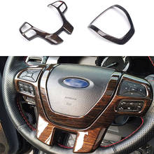 ABS Wood Grain Steering Wheel Frame Decorator Cover Fit For Ford Ranger Everest Endeavour 2015 2016 2017 2018 2019 2020 2021 2024 - buy cheap