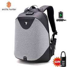 ARCTIC HUNTER-mochila antirrobo para ordenador portátil para hombre, morral escolar con bloqueo de contraseña, resistente al agua, informal, de viaje de negocios, 15,6 2024 - compra barato