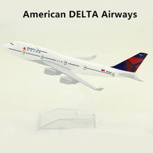 1:400 Scale 16cm AIR American DELTA Airways Alloy Metal Plane Model Boeing 747 B747-400 Airlines Airplane Aircraft Gift 2024 - buy cheap