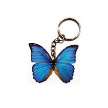 Blue Butterfly Acrylic Keychain Flying Wing Dogs steel Keyring Pendants Gift Best Friend Key Chain Accessories Keyring Men Toy 2024 - buy cheap