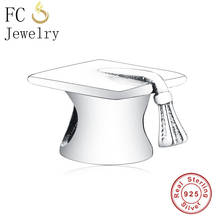 FC Jewelry-pulsera de plata 925 auténtica para estudiantes, joyería compatible con Pulsera Original, sombrero de Mortarboard para graduación, Berloque 2024 - compra barato