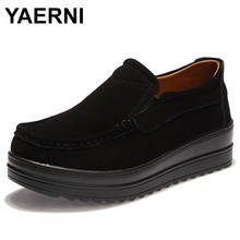 YAERNI2018 autumn women flats tennis feminino flat platform Sneakers Shoes Woman leather suede slip on creepers loafers E1319 2024 - buy cheap