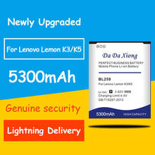Bateria de alta capacidade 5300mah bl259 para lenovo k32c30 k32c36 limão k3 k5 vibe/mais bateria acumulador akku 2024 - compre barato