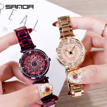 Relojes de cristal de lujo para mujer, pulsera de cuarzo con diamantes a la moda, de acero inoxidable 2024 - compra barato