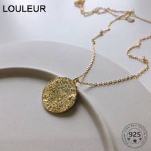 Louleur-collar de plata de ley 925 con diseño de galaxia y planetas, colgante redondo de oro con relieve creativo para mujeres 2024 - compra barato