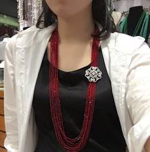 Женская мода циркон аксессуары застежка красный кристалл ожерелье 2024 - купить недорого