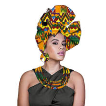 African headtie Nigerian headtie Ankara headwrap turban for women with dashiki tribal layered ethnic necklace 2024 - buy cheap