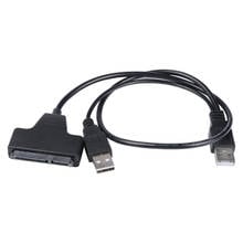 USB 2,0 на SATA 7 + 15 Pin 22 Pin Кабель-адаптер для 2,5 "дюймовый жесткий диск HDD Dual USB 2,0 SATA 22Pin FS 2024 - купить недорого