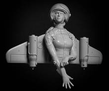 Figura de resina de busto de piloto de mujer antigua, kits de modelos en miniatura sin pintar, 1/10 2024 - compra barato