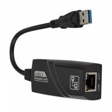 Сетевой адаптер Ethernet с Usb 3,0 на Gigabit Ethernet, пластиковая сетевая карта Rj45 Lan (10/100/1000) Мбит/с для ПК 2024 - купить недорого