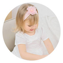 Tiara turbante grande de chiffon e nylon, faixa de cabelo larga floral para meninas, acessórios de cabelo elásticos para crianças pequenas 2024 - compre barato