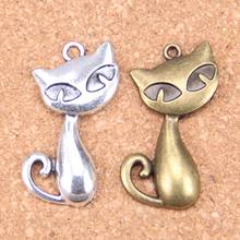 6pcs Charms cat fox 39x32mm Antique Pendants,Vintage Tibetan Silver Jewelry,DIY for bracelet necklace 2024 - buy cheap