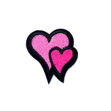 Corazón (tamaño: 3,4x3,8 cm), insignias de dibujos animados, manualidades, con bordado, ropa, costura, parches, insignias 2024 - compra barato