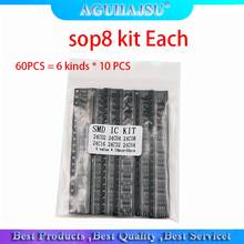 60PCS = 6 kinds * 10 PCS 24C02 24C04 24C08 24C16 24C32 24C64 sop kit Each 10PCS (12-21) 2024 - buy cheap