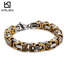 Kalen 4/6/8mm pulseiras de corrente para homens ouro//preto titânio braçadeira de aço inoxidável link charme masculino jóias acessório 2024 - compre barato