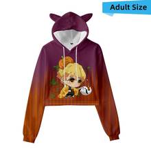 Anime Demon Slayer Girls Size Casual Midriff Hoodie Kamado Tanjirou Kamado Nezuko  Women Jersey Autumn Pullover 2024 - buy cheap