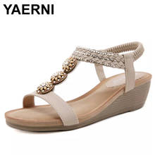 Yaerni cunhas sapatos mulher slides verão flip tanga sexy chinelos sandálias de praia plus size sandalias mujer sapato feminino 2024 - compre barato