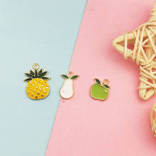 10pcs Cute Fruit Pineapple Apple Enamel Charms Pendant Oil Drop Metal Jewelry Accessories Fit Earring Necklace DIY Making YZ650 2024 - buy cheap